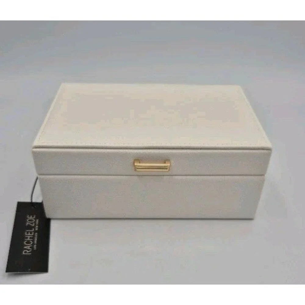 Rachel Zoe Jewelry Box Ivory Tone Faux Tone Hardware Ring Organizer New With Tag